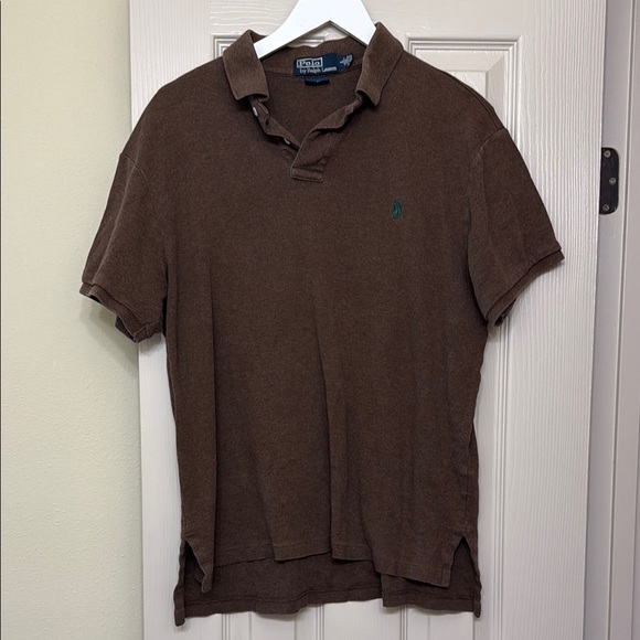 Polo Ralph Lauren chocolate brown soft jersey polo shirt - Large - Picture 1 of 4